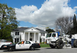 Equipment near residential house